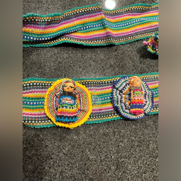 Vintage Traditional Striped Belt Strap Textile Mayan Guatemala Worry Dolls - Picture 6 of 12